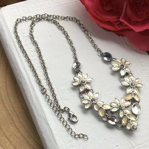 Lia Sophia "Magnolia" silver & crystal Necklace